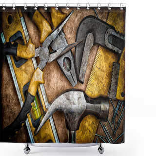 Personality  Old Set Of Tools Shower Curtains