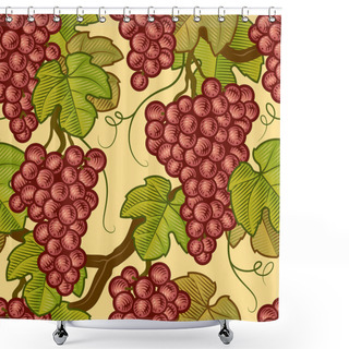 Personality  Seamless Grapes Background Shower Curtains