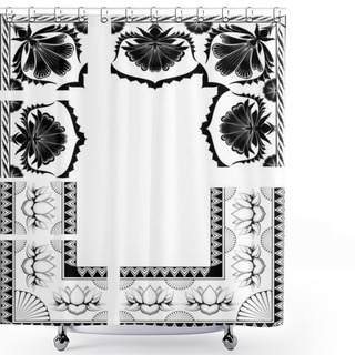 Personality  Frames With Flowers Shower Curtains