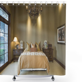 Personality  Chandelier Hangs Over Bed Shower Curtains