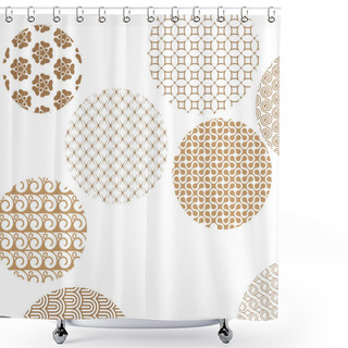 Personality  Vector Illustration Design Of Circles With Different Geometric Patterns Shower Curtains