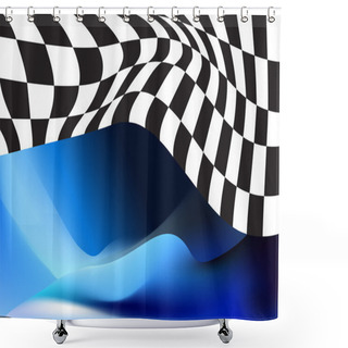 Personality  Race Checkered Flag Background Vector Shower Curtains