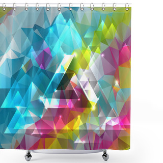 Personality  Colorful Triangles Background Shower Curtains
