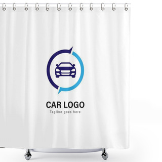 Personality  Car Logo Template Design. Car Logo With Modern Frame Vector Design Shower Curtains