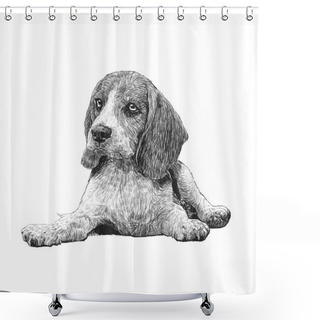 Personality  Beagle Hand Drawn Shower Curtains