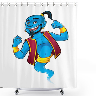 Personality  Blue Genie Shower Curtains