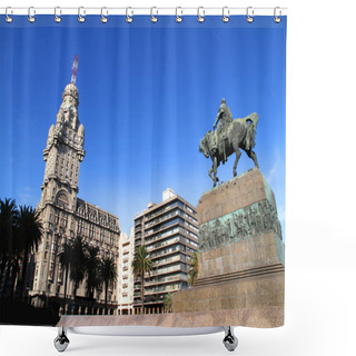Personality  Plaza Independencia In Montevideo Shower Curtains