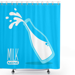 Personality  Pouring Milk In A Glass Bottle Shower Curtains