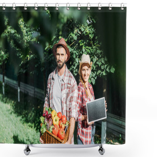 Personality  Farmers With Harvest And Chalkboard Shower Curtains