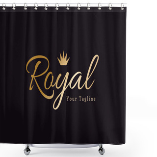 Personality  Royal Logo Vector Template Hotel Shower Curtains