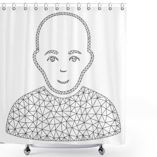 Personality  Bald Man Vector Mesh Carcass Model Shower Curtains