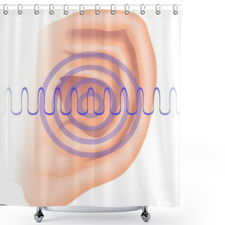 Personality  Symbolic Vector Medical Illustration Of Symptoms Of Tinnitus Shower Curtains