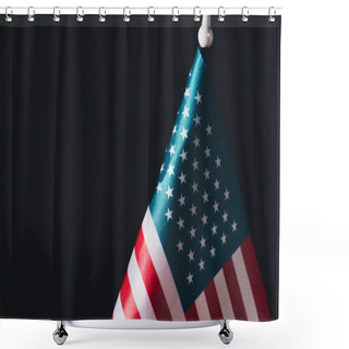 Personality  Usa National Flag On Flagpole Isolated On Black, Memorial Day Concept Shower Curtains