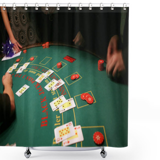 Personality  Black Jack In Casino Shower Curtains