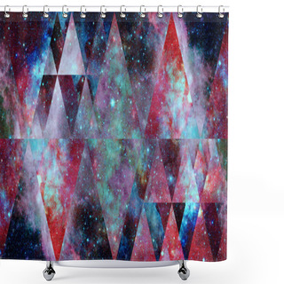 Personality  Image Of The Nebula, Galaxy And The Sacred Geometry Collage. Abstract Cosmos. Elements Of This Image Furnished By NASA. Shower Curtains