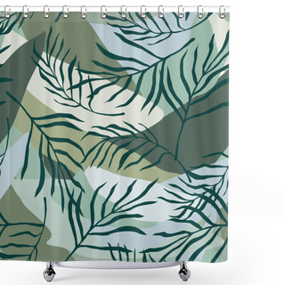 Personality  Artistic Seamless Pattern With Abstract Leaves. Modern Design For Paper, Cover, Fabric, Interior Decor Shower Curtains