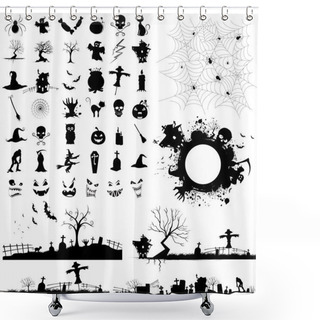 Personality  Halloween Design Element Shower Curtains