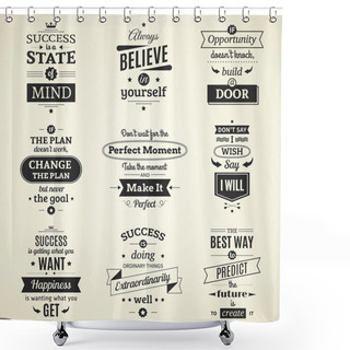 Personality  Success Quotes Typographical Posters Shower Curtains