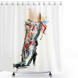 Personality  Shoes Shower Curtains