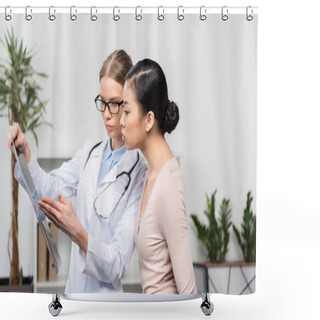 Personality  Doctor And Patient Examining X-ray  Shower Curtains