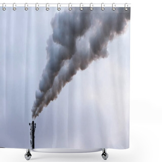 Personality  Thick Clouds Of Smoke Billowing Out Of An Industrial Chimney  Shower Curtains