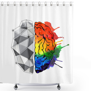 Personality  Concept Of The Human Brain Shower Curtains