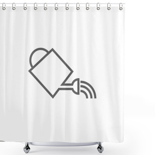 Personality  Watering Can Line Icon. Shower Curtains