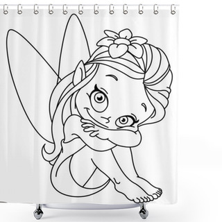 Personality  Outlined Little Fairy Shower Curtains
