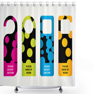Personality  Hotel Do Not Disturb Door Hanger With Special Dotted Design Shower Curtains