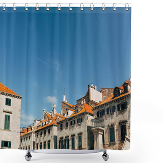 Personality  Urban Scene With Architecture And Clear Blue Sky In Dubrovnik, Croatia Shower Curtains
