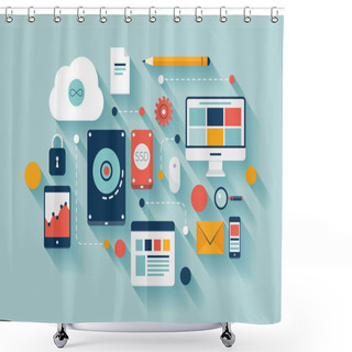 Personality  Data Storage Concept Illustration Shower Curtains