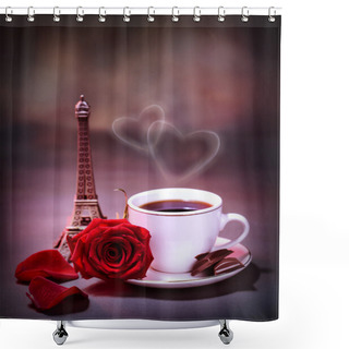 Personality  Morning Drink In Paris Shower Curtains