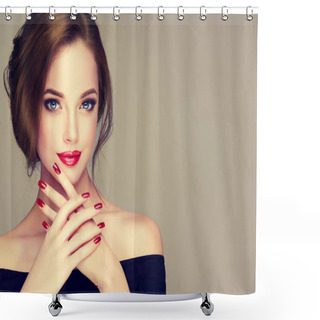 Personality  Beautiful  Woman With Fashion Make-up Shower Curtains
