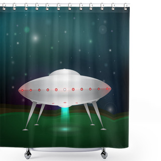 Personality  Unidentified Flying Object. Vector Illustration. Shower Curtains