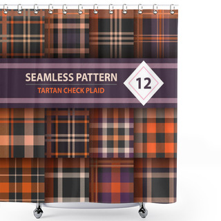 Personality  Classic Tartan, Merry Christmas Seamless Patterns Shower Curtains