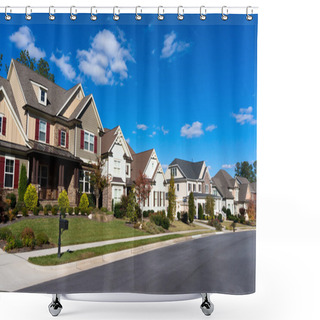 Personality  Street Of Large Suburban Homes Shower Curtains