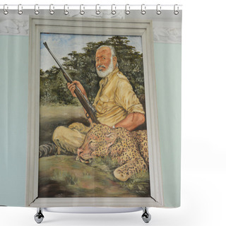 Personality  Hemingway Portrain At Finca Vigia Shower Curtains