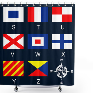 Personality  Maritime Signal Flags S-Z Shower Curtains