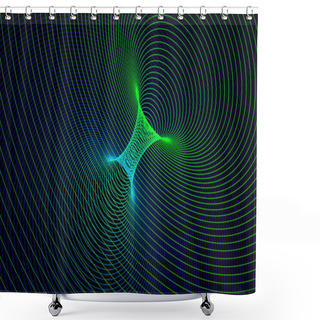 Personality  Vector Curvature SpaceTime, Wormhole Concept Background - Catenoid, Black Hole Funnel, Gyperbolic Geometry, Negative Curvature Etc Shower Curtains