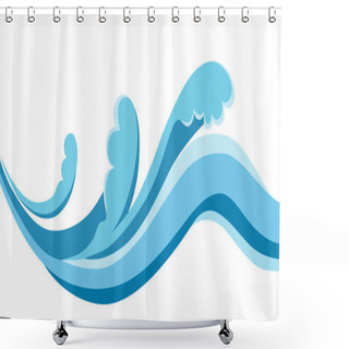 Personality  Sea Waves And Splashes Shower Curtains