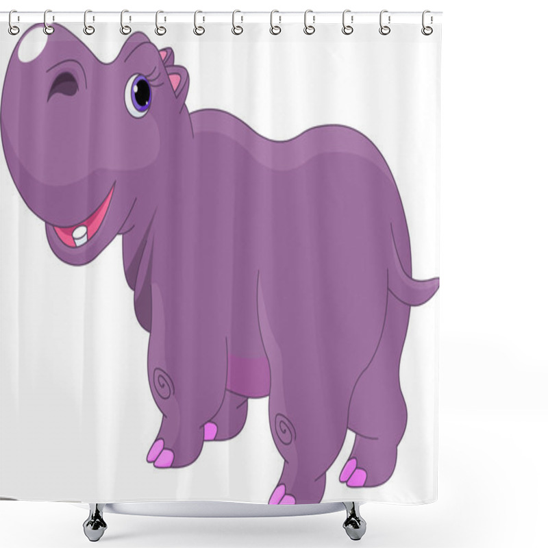 Personality  Cartoon Hippo shower curtains