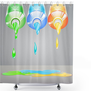 Personality  Illustration Of Isolated Tubes Of Paint Shower Curtains