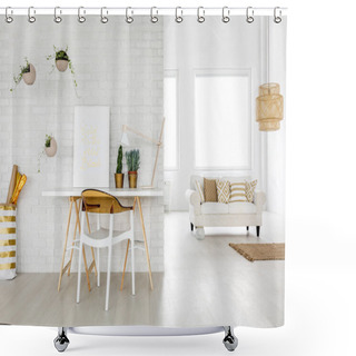 Personality  Bright Loft Apartment Shower Curtains
