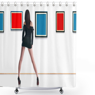 Personality  Woman In Gallery Shower Curtains