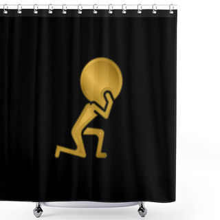 Personality  Atlas Gold Plated Metalic Icon Or Logo Vector Shower Curtains
