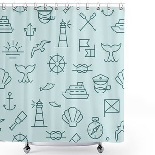 Personality  Nautical Seamless Pattern Shower Curtains