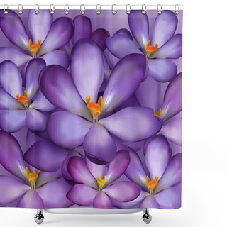 Personality  Seamless Pattern With Violet Flowers - Vector Illustraton Shower Curtains