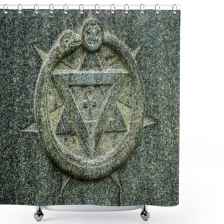 Personality  Seven-pointed And David Star. Gray Stone Texture Background.  Shower Curtains
