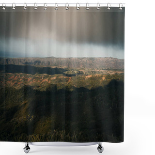 Personality  Stunning Aerial View Of Spectacular Jungles, Kauai, Hawaii. High Quality Photo Shower Curtains