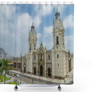 Personality  Cathedral Of Lima In Peru Shower Curtains